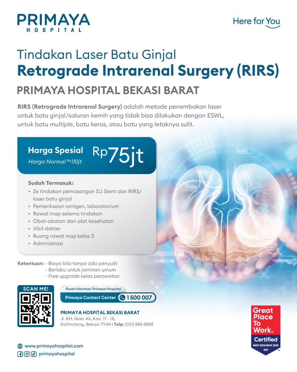 laser batu ginjal / RIRS Bekasi Barat