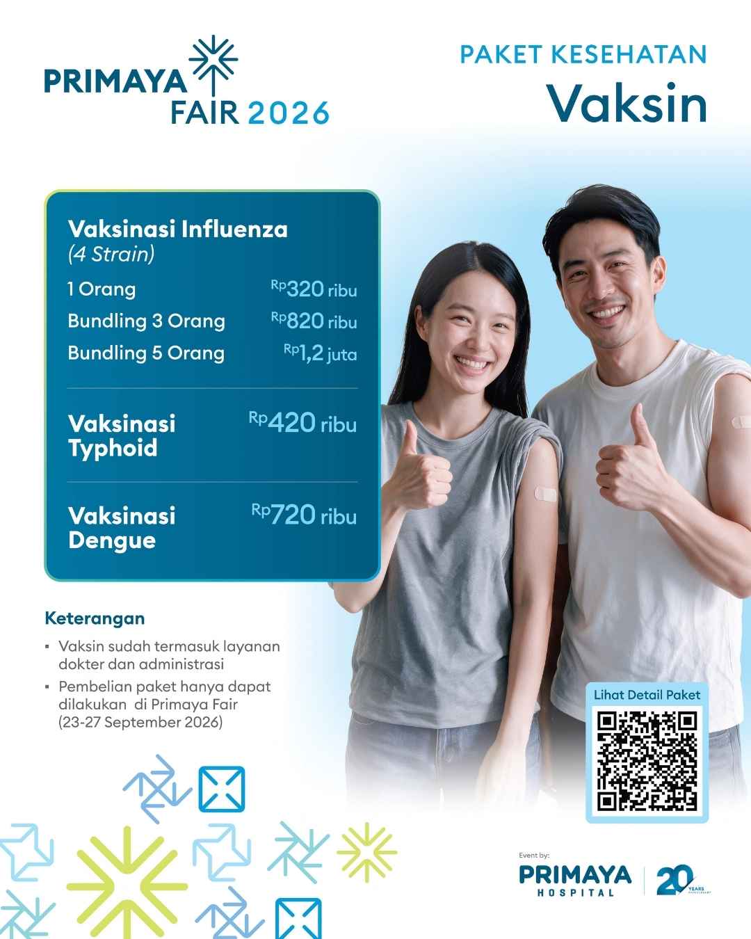 Paket Vaksin Influenza, Typhoid, dan Dengue